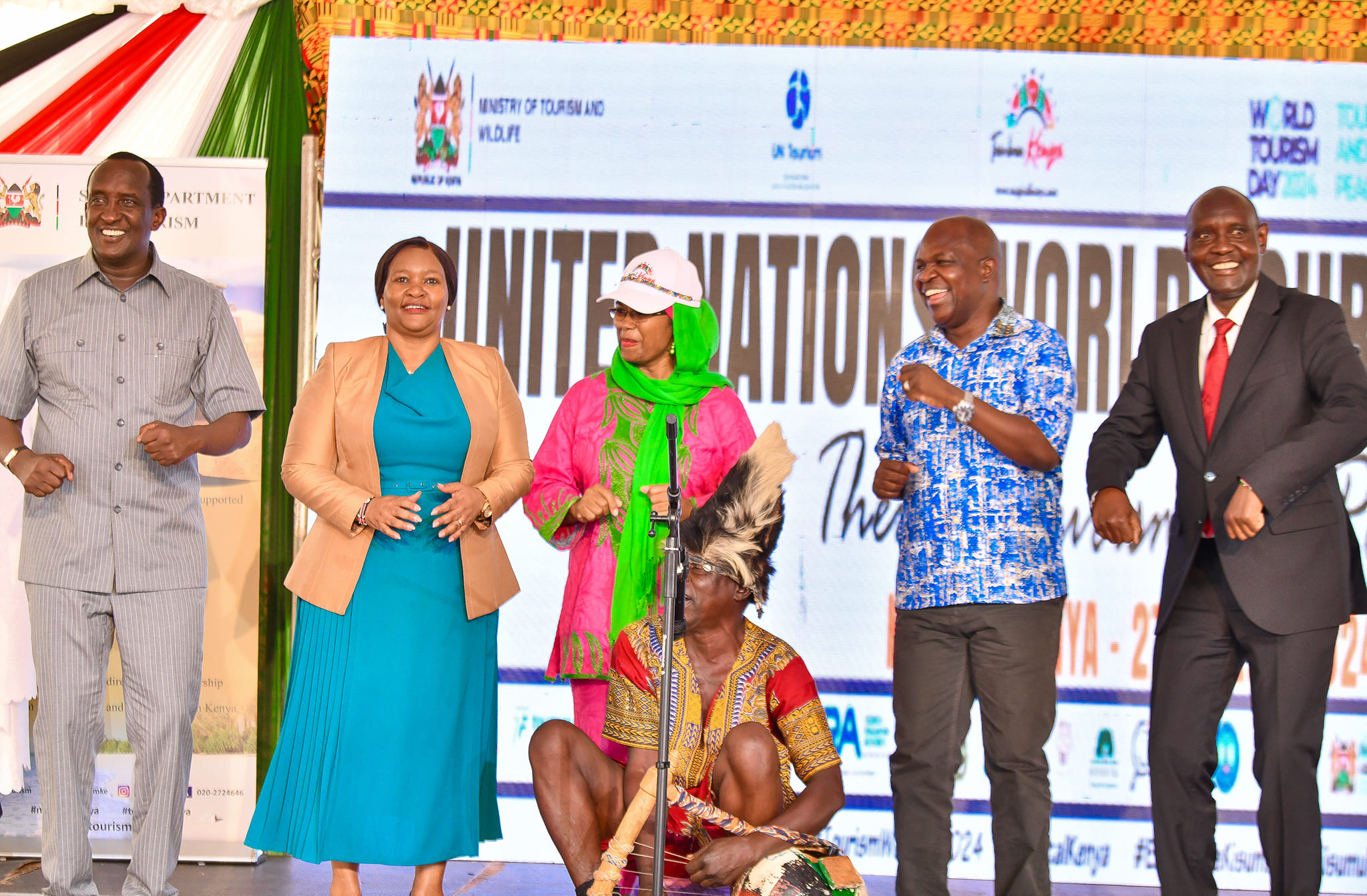 Tourism and Wildlife Cabinet Secretary (CS) Rebecca Miano joins other leaders to mark the 45th World Tourism Day celebrations in Kisumu County. Photos by Robert Ojwang.'