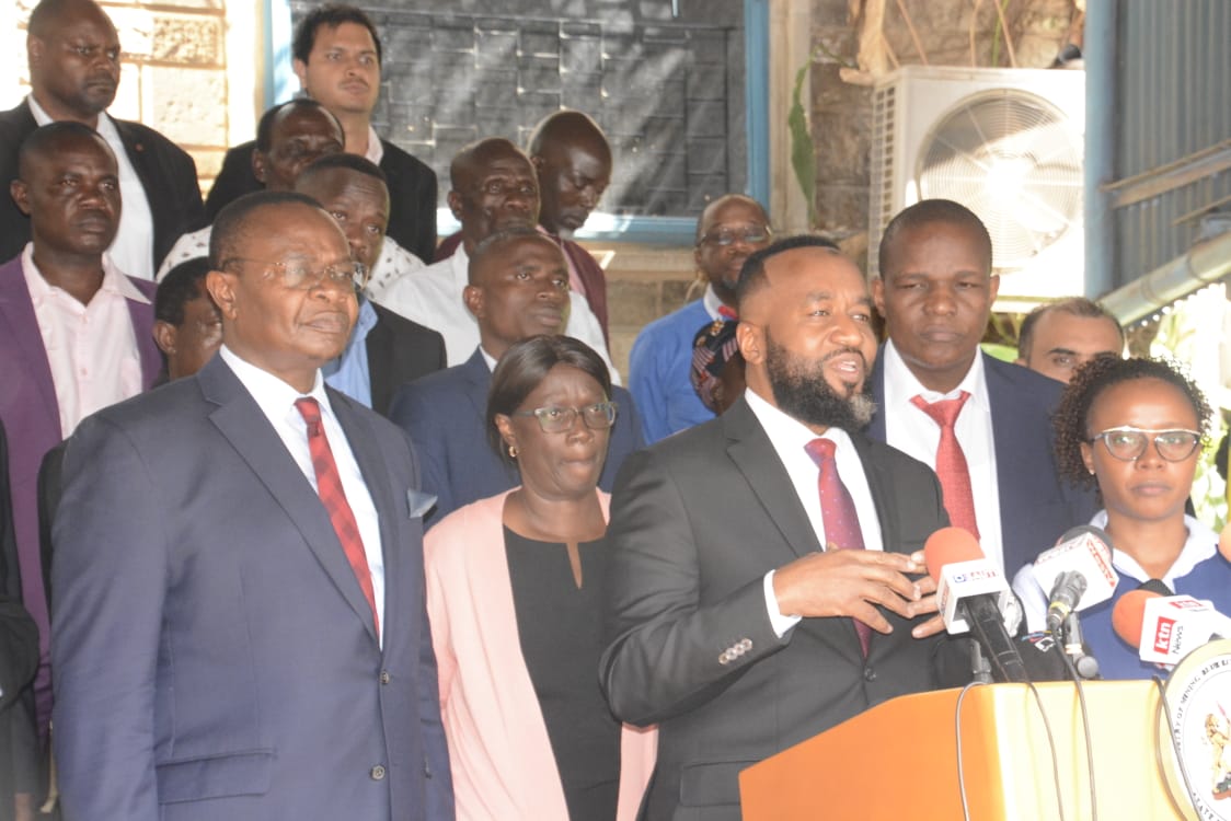 Mining, Blue economy and Maritime Affairs Cabinet Secretary Hassan Joho speaking during an engagement with stakeholders over cage-fishing project in Busia County. Photo/