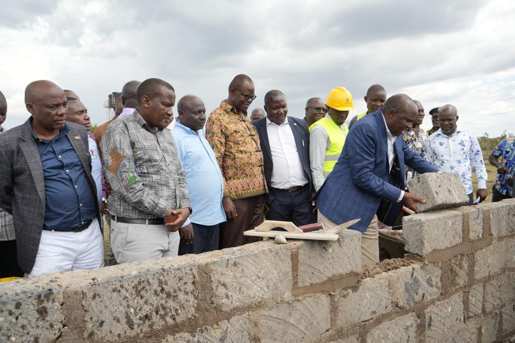 Chief of Staff and Head of Public Service, Felix Koskei (R), during the ground breaking ceremony of the Madaras Senior School and International Curriculum Campus in Nyatike Sub-county-Migori. Photo by Geoffrey Makokha.