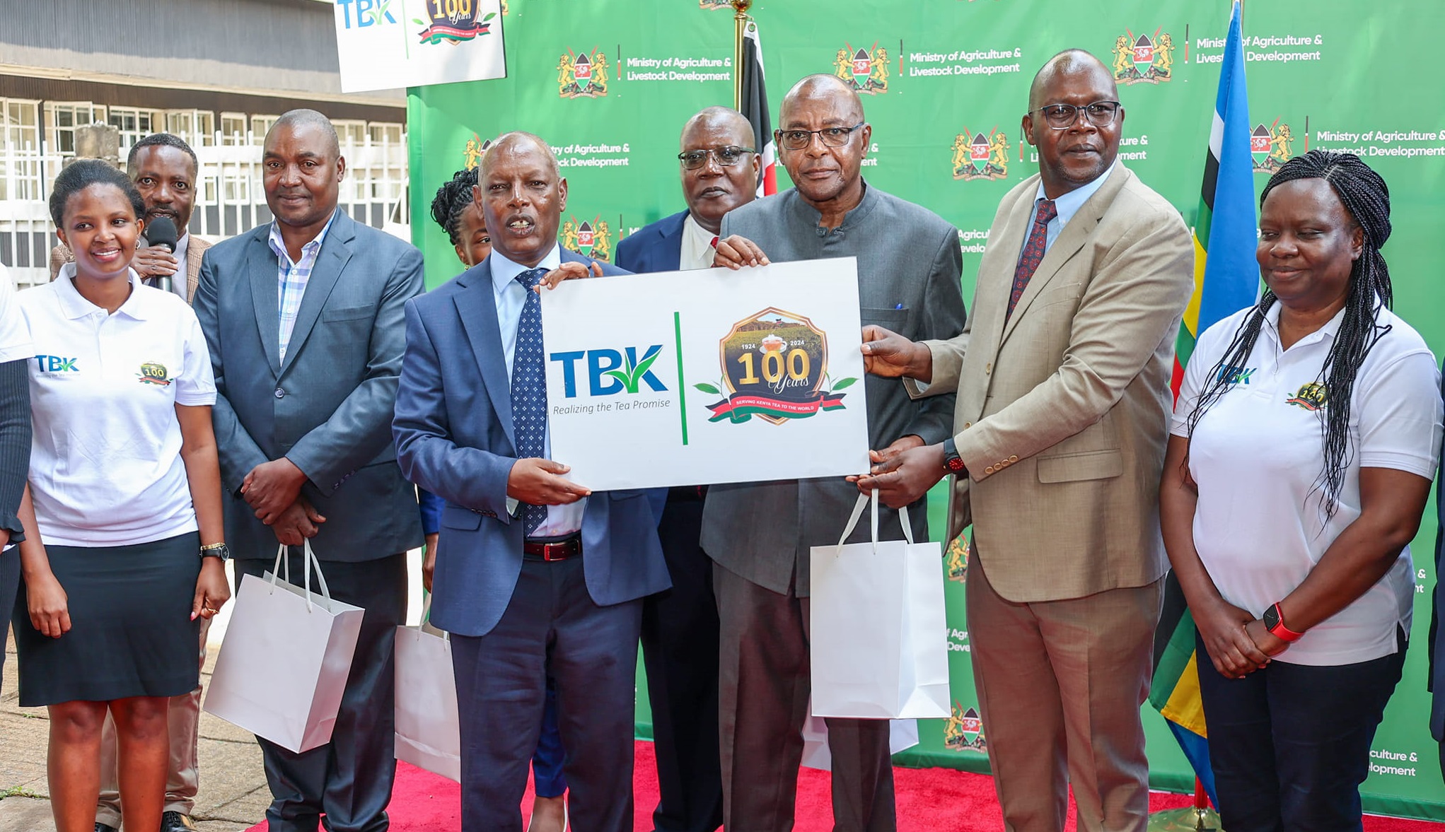 Agriculture and Livestock Development Cabinet Secretary (CS) Dr. Andrew Karanja speaking in Nairobi during the launch of the Kenya tea industry centenary celebrations hosted by the Tea Board of Kenya (TBK). Photo/Joseph Ng’ang’a.