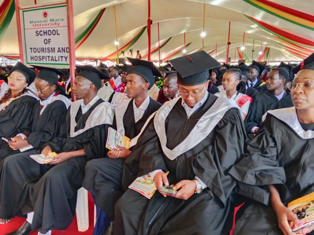 Maasai Mara University 12th graduation ceremony that was attended by Cabinet Secretary for Education Julius Ogamba among others.
