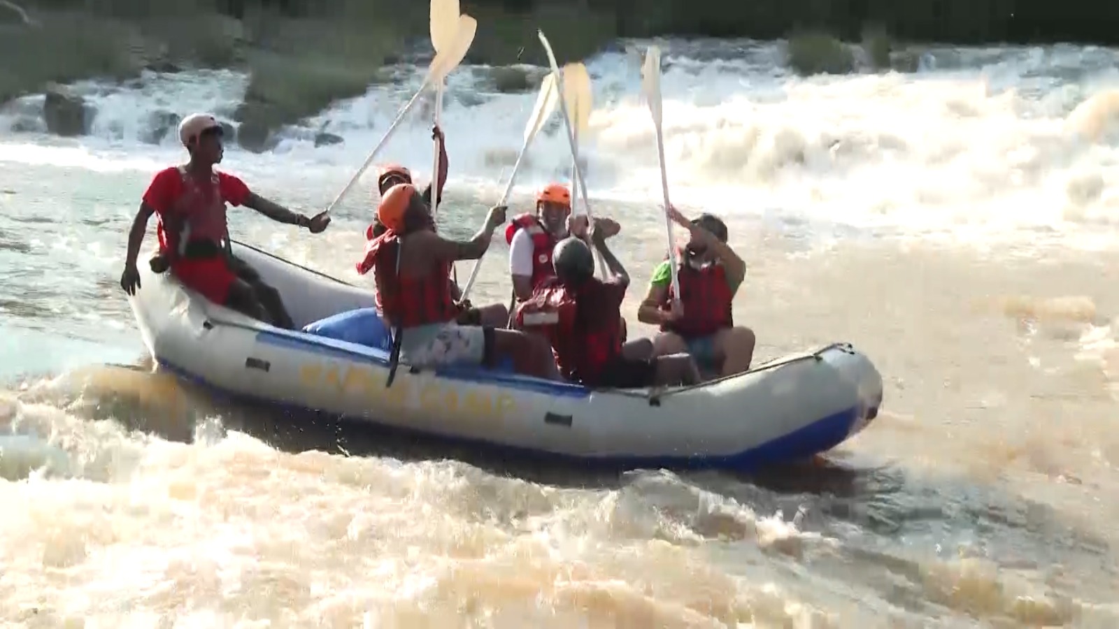 Image; Rafting at rapids Camp Sagana during the launch of the federation,  Photo by Florence Kinyua