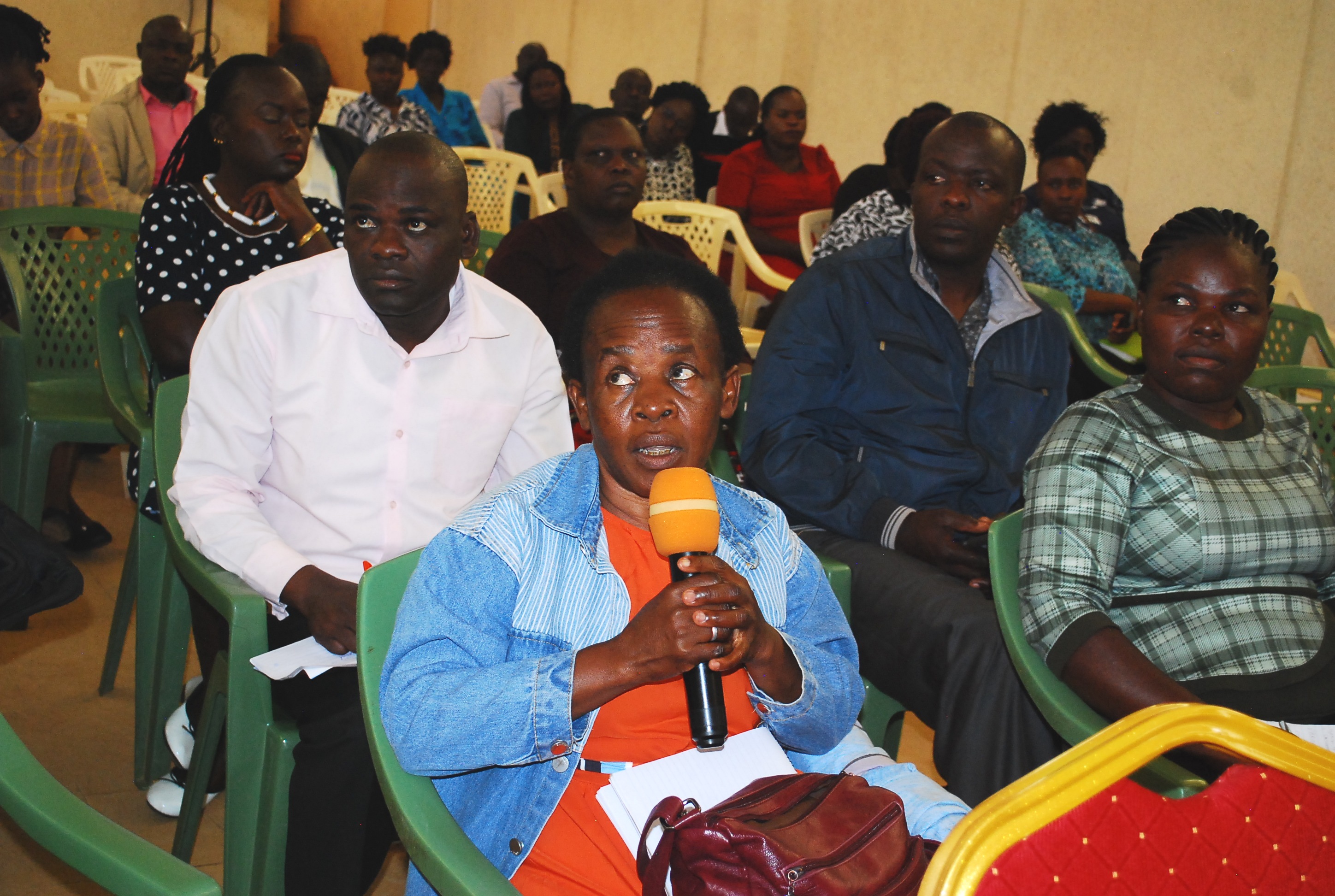 Jemima Mwayi from Mumias East presenting her views on the Correctional Service Bill of 2025 at Kakamega aimed at streamlining the correctional service in the country. Photo/Albert Muteshi