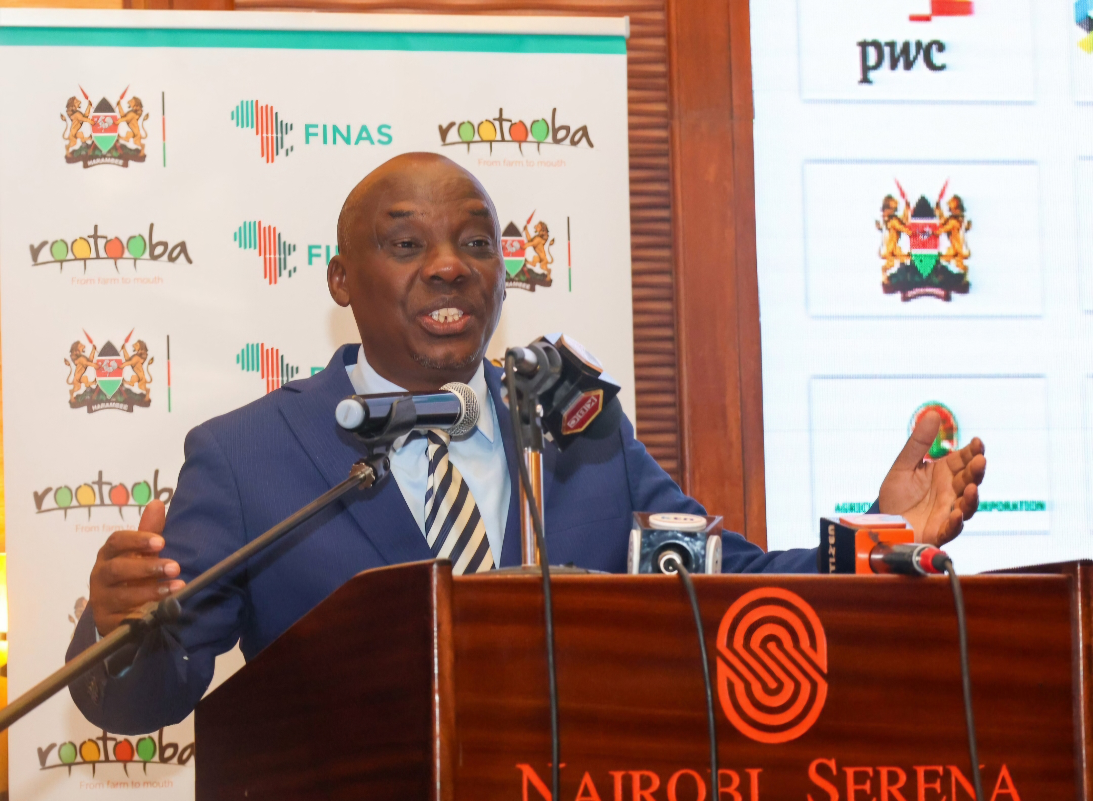 Agriculture PS Dr. Kipronoh Ronoh speaking during the launch of the FINAS 2025 Dialogue Summit in Nairobi. 