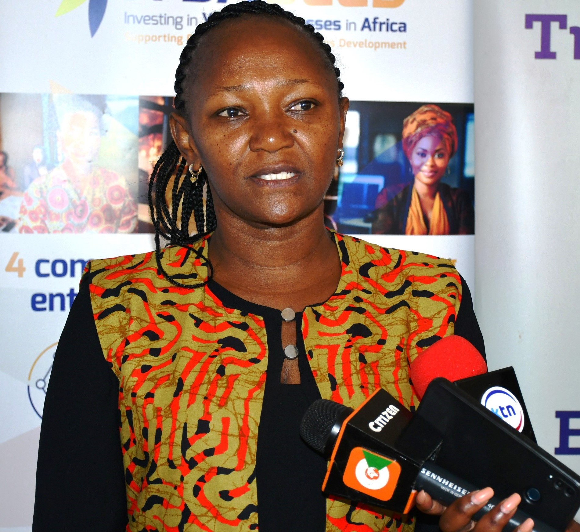 Senior Assistant Director for Manufacturing at the Micro and Small Enterprises Authority (MSEA) Ms. Tabitha Gicheru addressing the press in Naivasha on Friday May 9, 2025 during a sensitization exercise with youth entrepreneurs from Nakuru