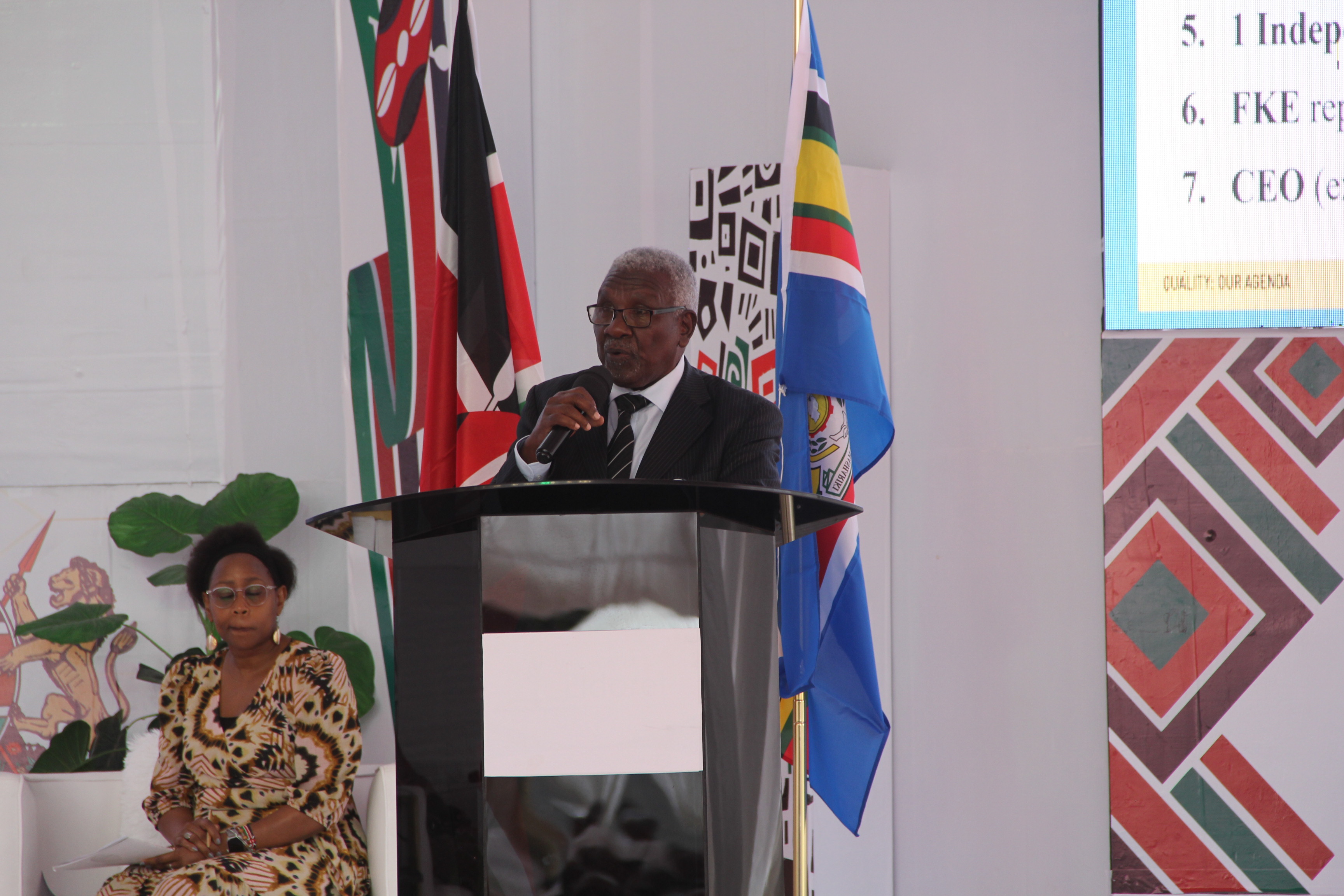 The Chairman of the Kenyan Commission for University Education  (CUE), Prof. Chacha Nyaigoti Chacha speaking during the Second  Annual Regulatory Authorities and Agencies (RAAs) Conference held  at Eldoret university. Photo/:Fredrick Maritim