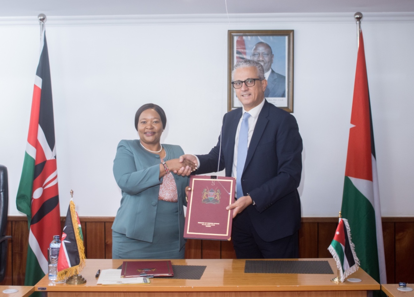 Cabinet Secretary for Tourism and Wildlife Hon Rebecca Miano and H.E. Mr. Firas Khouri, Ambassador of the Hashemite Kingdom of Jordan to Kenya
