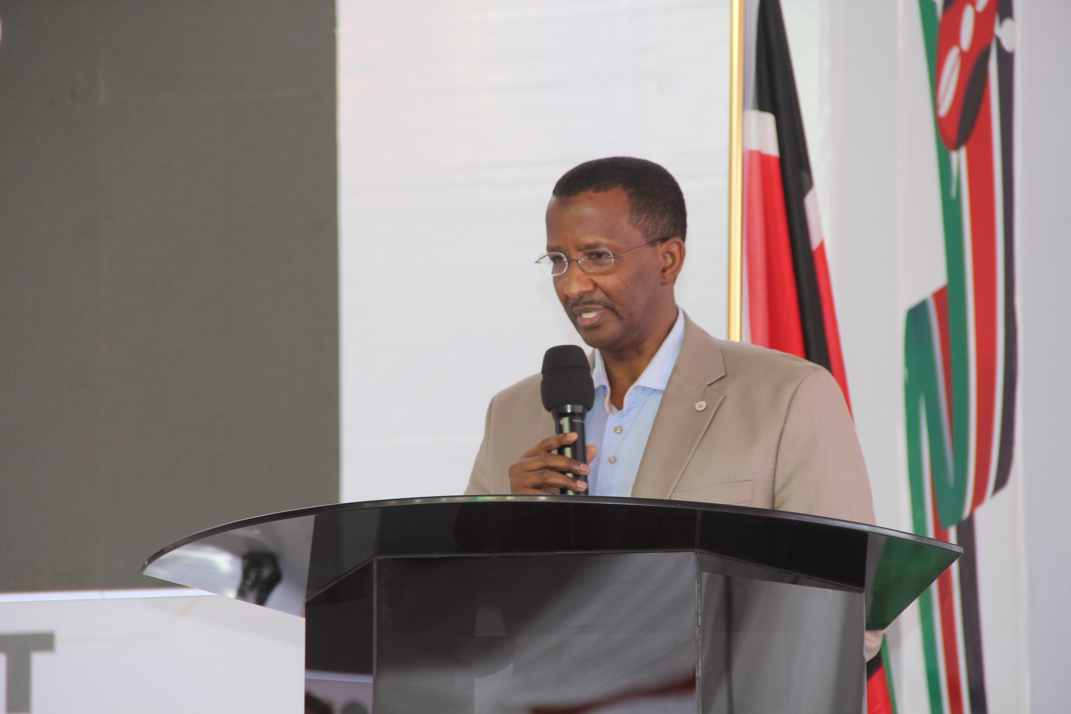 Independent Policing Oversight Authority (IPOA) chair Issack Hassan makes his remarks during the final day of Second Annual Regulatory Authorities and Agencies Conference held at the University of Eldoret. Photo/ Ekuwam Sylvester
