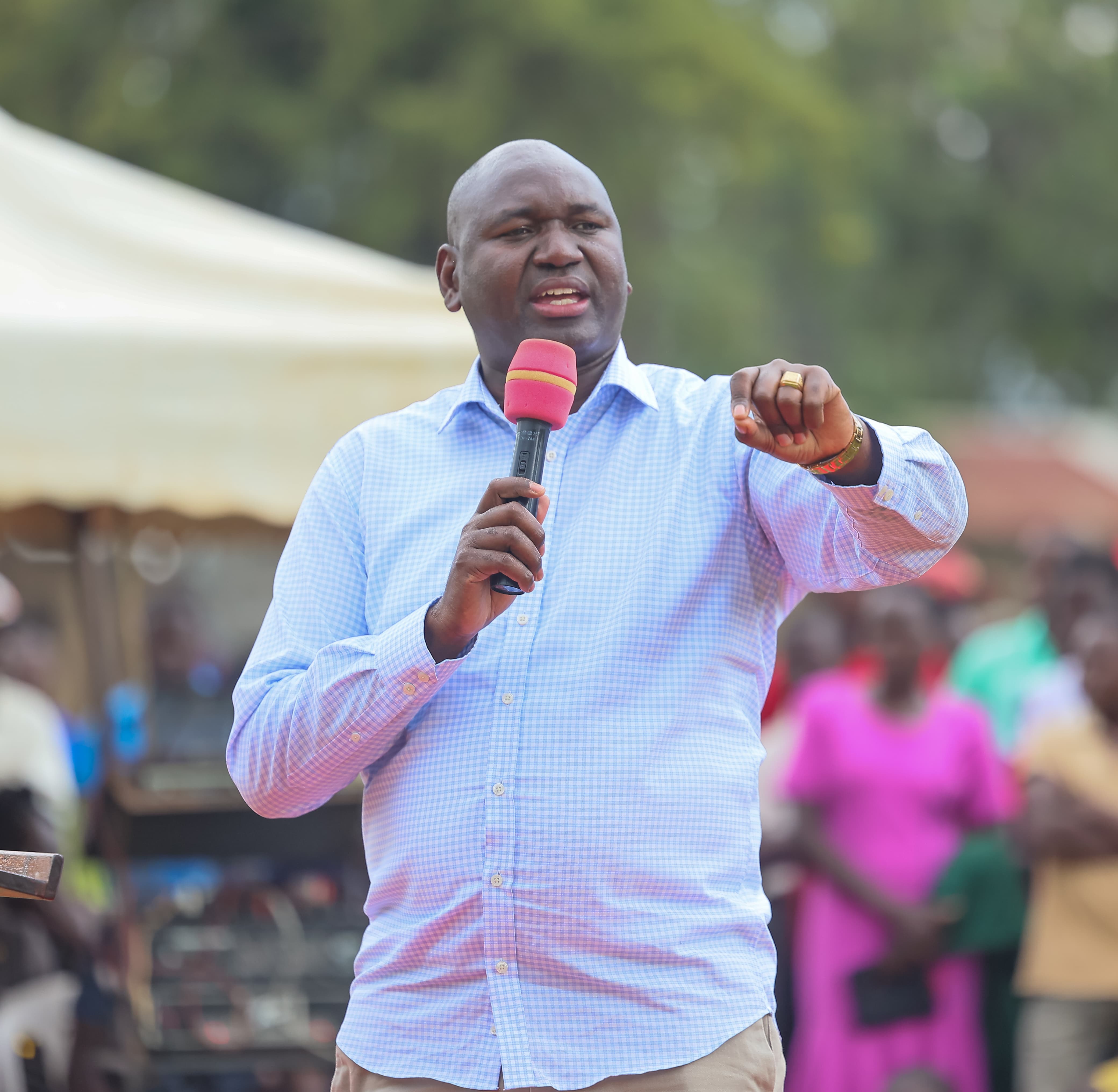 Basic Education PS, Amb. Prof Julius Bitok, addressed parents and learners at Esumeyia Secondary School in Kakamega.
