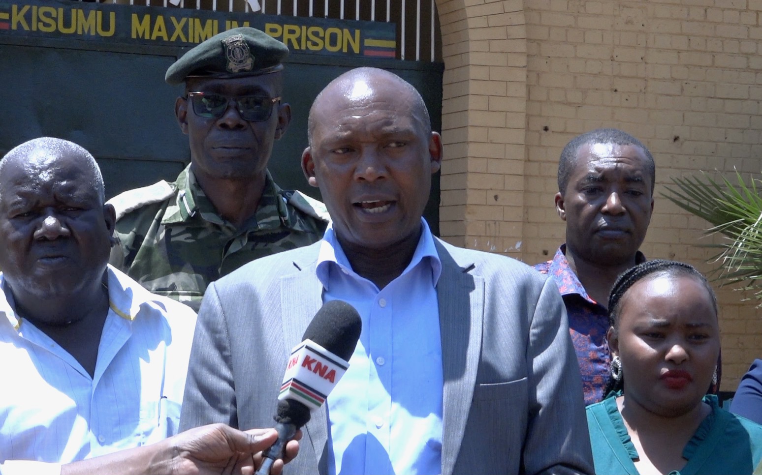 Director of Prisons Farms and Enterprises, Patrick Kariri, during the interview with KNA at the Kisumu Maximum Prison. PHOTO BY CHRIS MAHANDARA