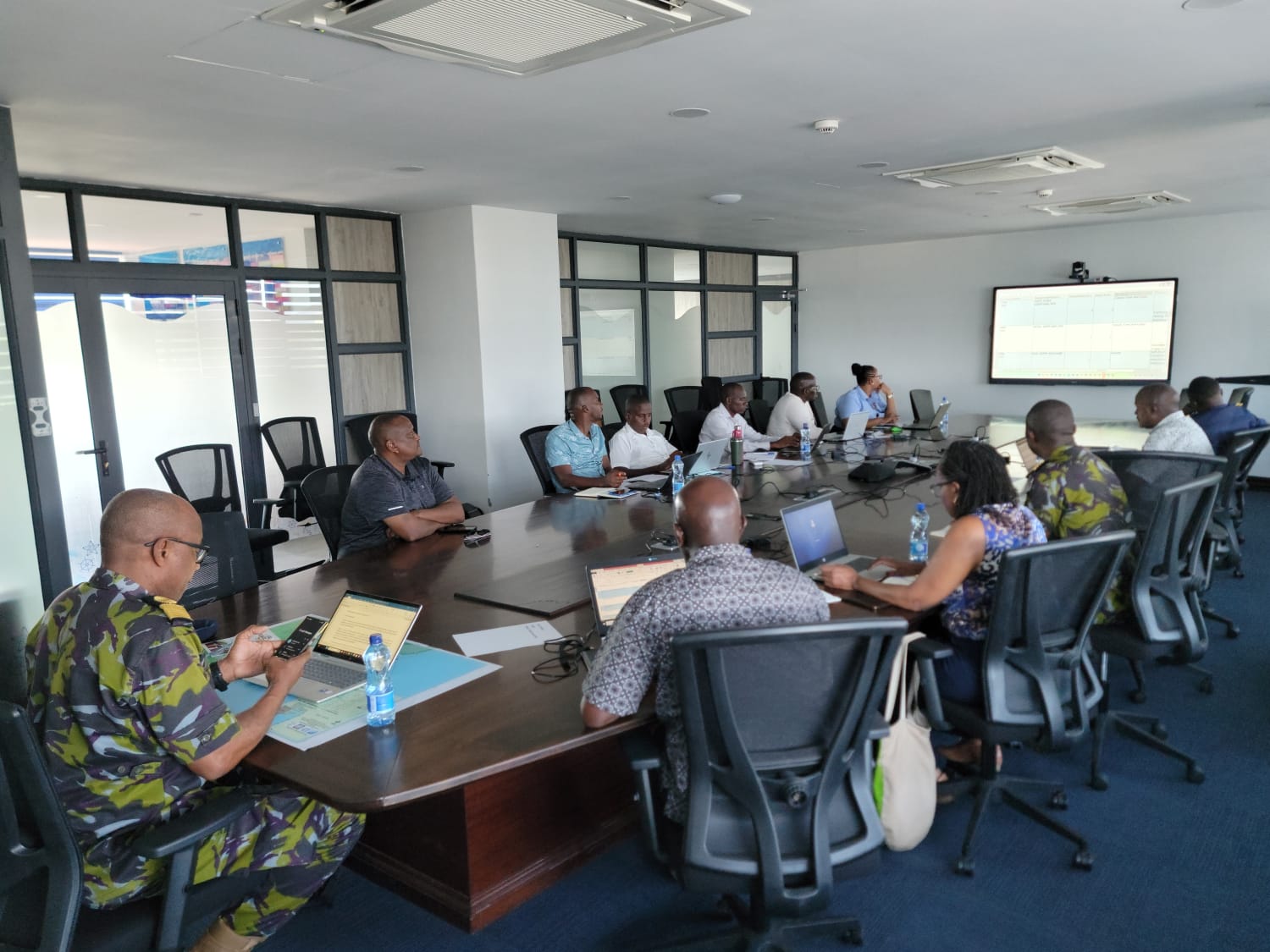 Participants during the multi-agency meeting to review and update Kenya’s National Maritime Security Risk Register in Mombasa.