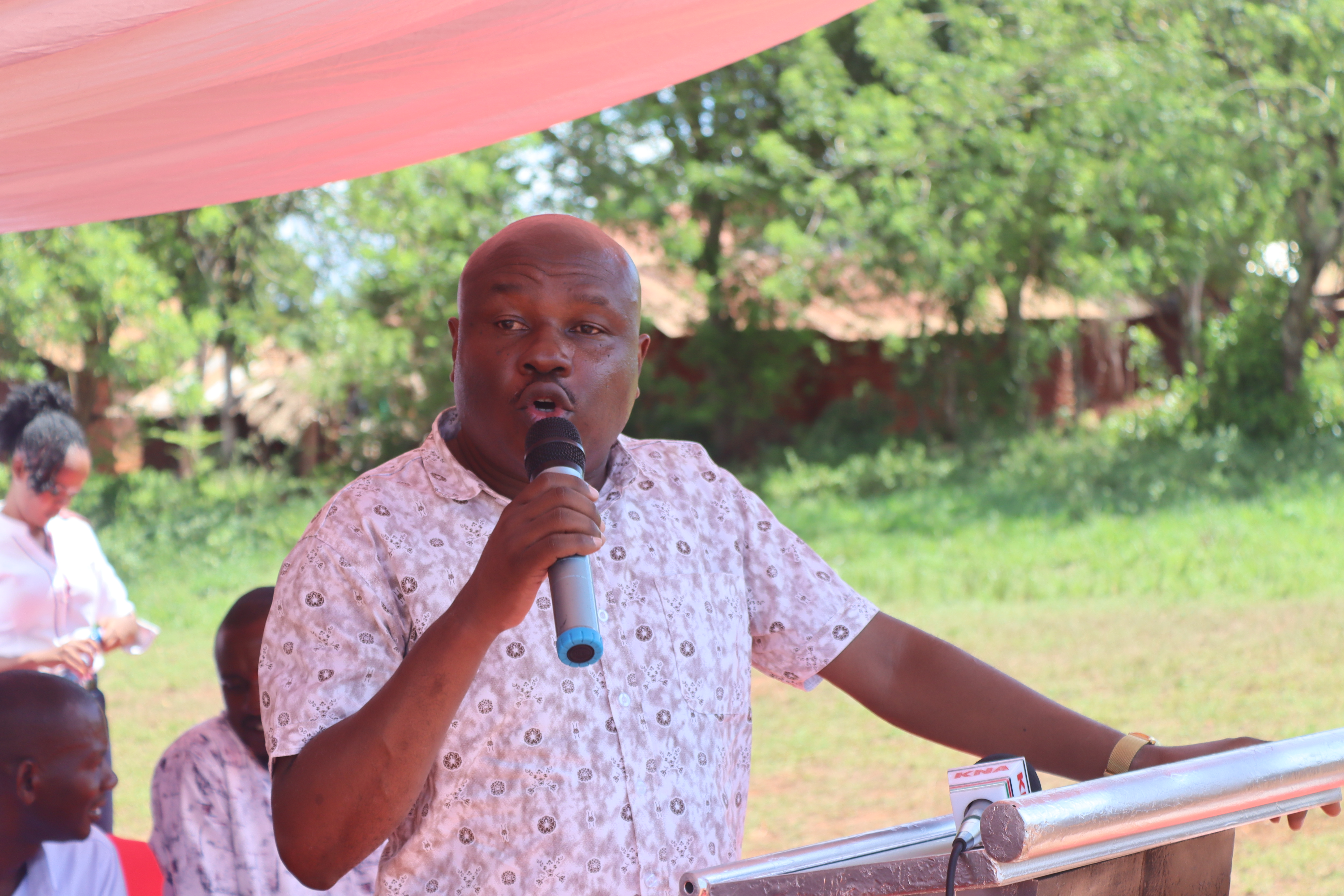 Shadrack Mwadime, Principal Secretary State Department for Labour and Skills Development speaking during the event
