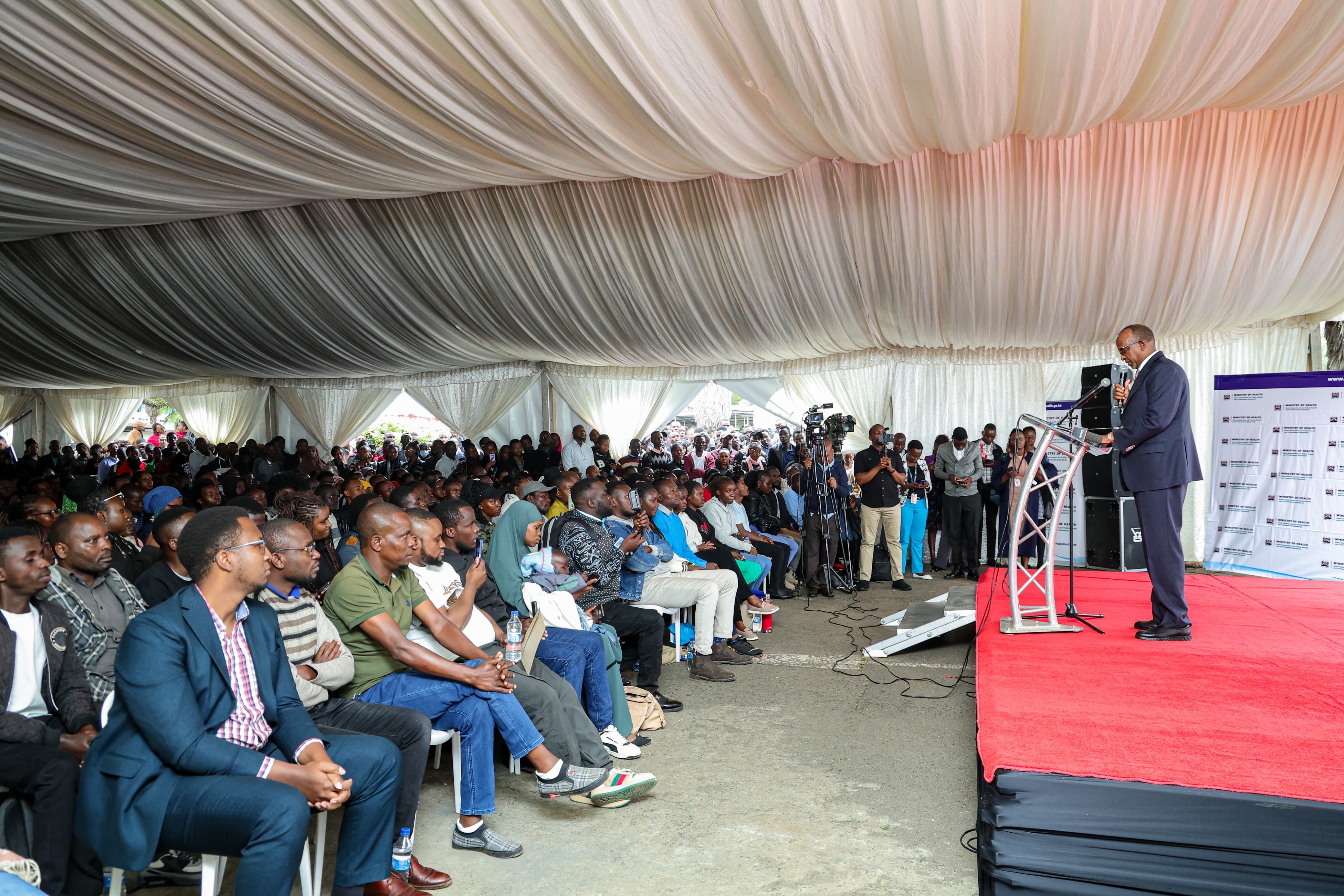 ag-off ceremony for the 2025/2026 cohort of healthcare interns, reaffirming the government’s commitment to strengthening the health workforce under Universal Health Coverage