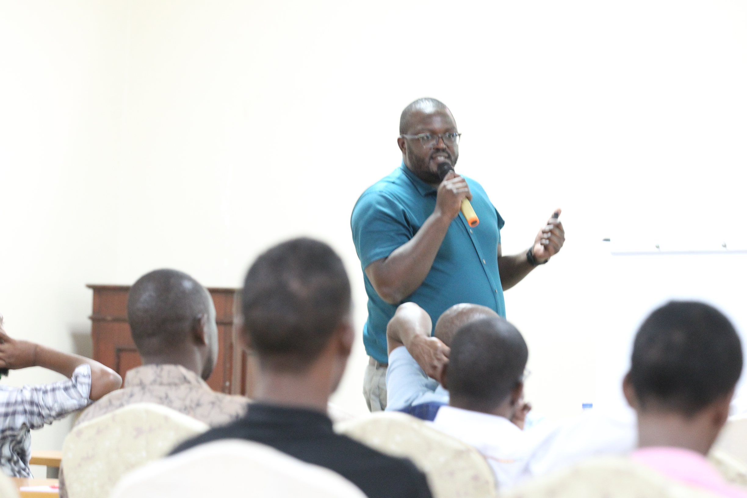 Petroleum Engineer Vincent Areri speaking during a public participation forum for the National Petroleum Policy draft (2024) in Garissa