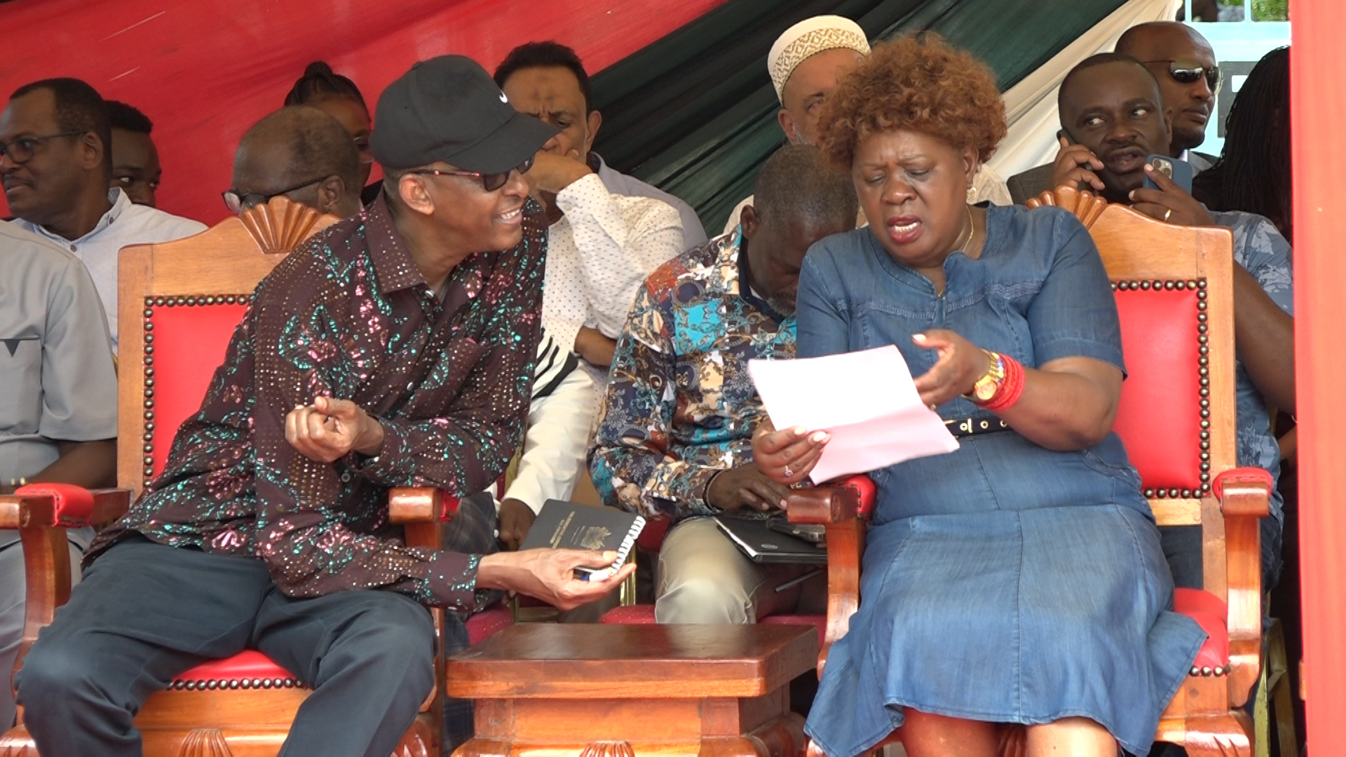 Lands and Physical Planning Cabinet Secretary, Alice Wahome, addresses wananchi during the official launch of the Malindi land Registry. PHOTO: SHANI RHAI