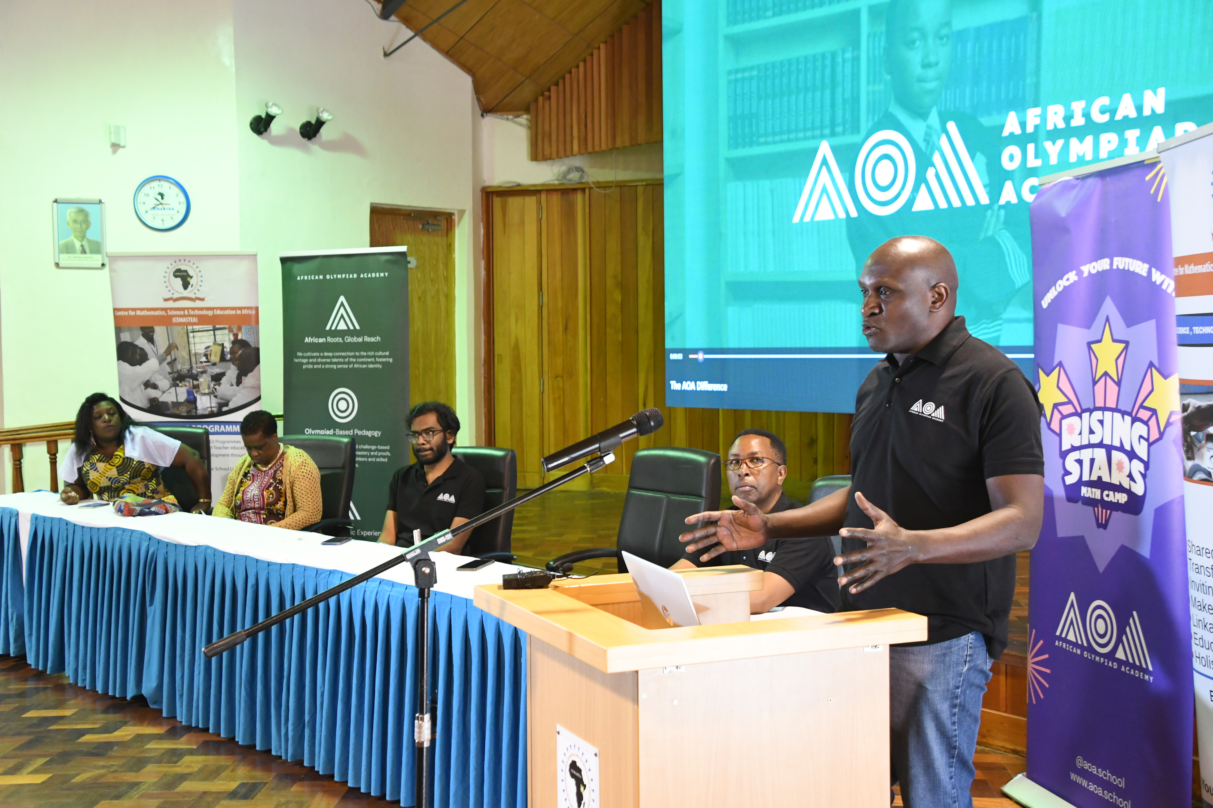 Senior Lecturer at The University of Nairobi, Mathematics Department, Dr. James Katende makes remarks at the Center for Mathematics, Science and Technology Education in Africa during the closing of Rising Stars 2025 Maths Camp. Photo/Bonface Malinda