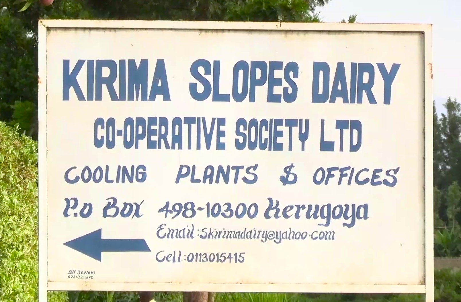  Signage of Kirima Dairy Cooperative Society