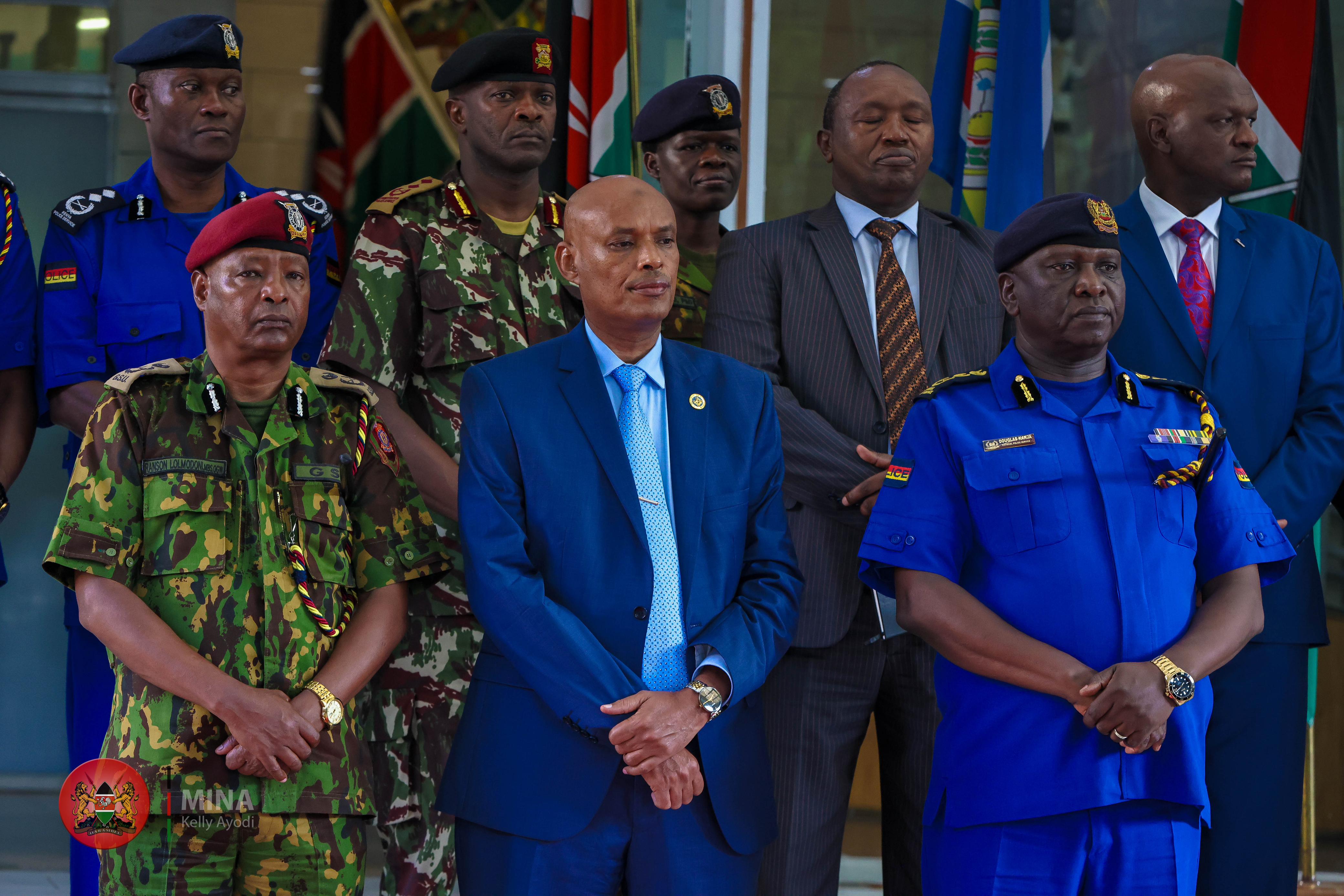 Mohammed Amin, Director of the Directorate of Criminal Investigations(Centre) with senior police officers  
