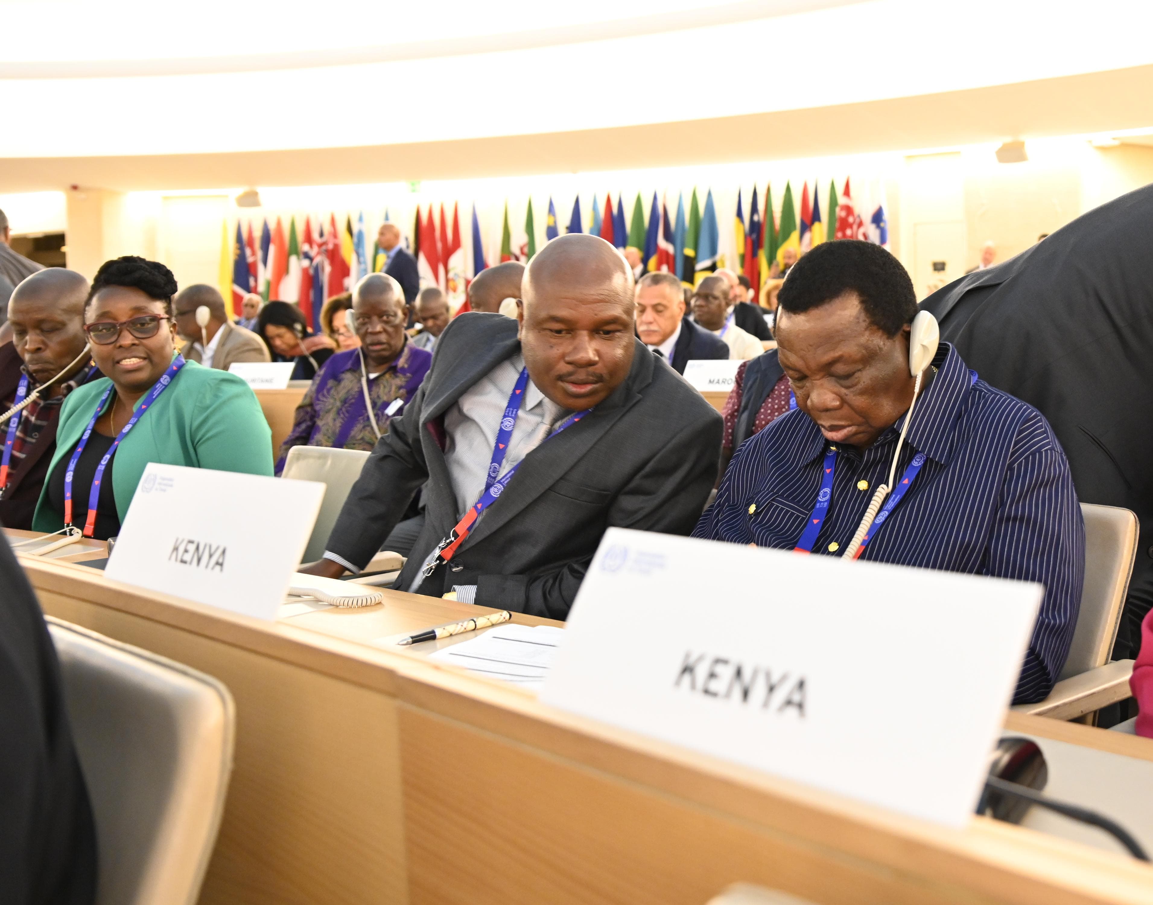 Principal Secretary Labour and Skills Development, Shadrack Mwadime  addressing the Annual Forum of the Global Coalition for Social Justice  at the just ended International Labour Organization (ILO) Conference  that was held in Geneva, Switzerland.