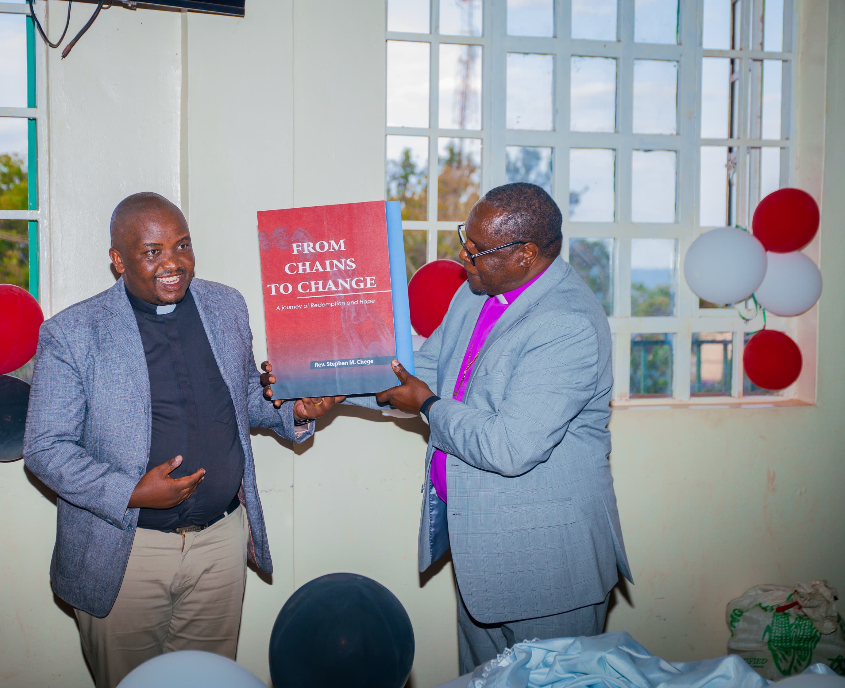 Rev. Stephen Chege (L) and Bishop of Mt. Kenya Central Diocese Timothy Gichere (R) on September 7, 2025