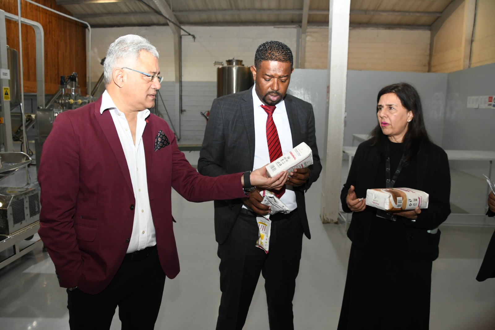 From L-R is the Chief Executive Officer (CEO) of the English Press Mr. Kaplan Patel, PS Abubakar  Hassan Abubakar from the State Department for Investment Promotion and Chief Finance  Officer of English Press Ms. Shreeti Patel (Pictures and caption by Boniface Malinda, KNA).