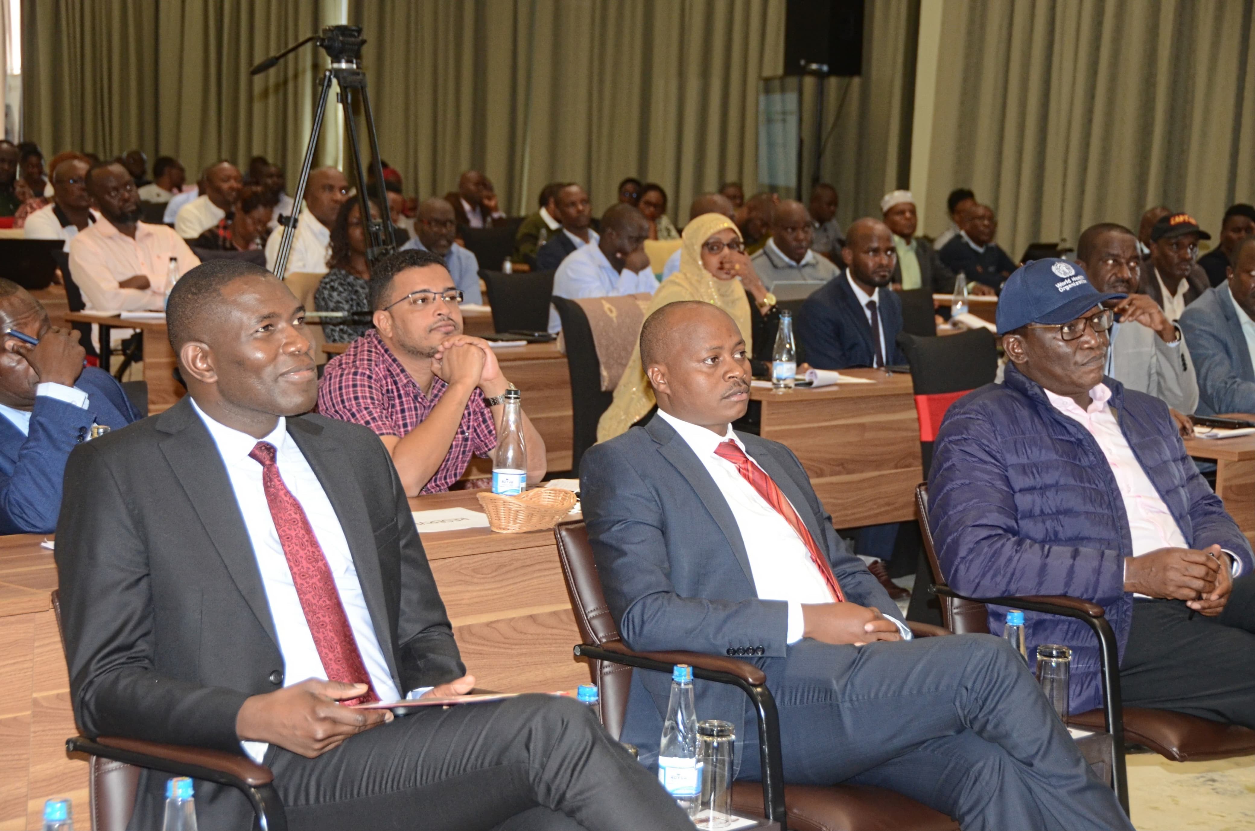 Dr. Ouma Oluga, Principal Secretary for Medical Services, addresses participants during the opening of the Joint Annual Program Review Workshop on the Syndemic Strategic Framework in Naivasha.