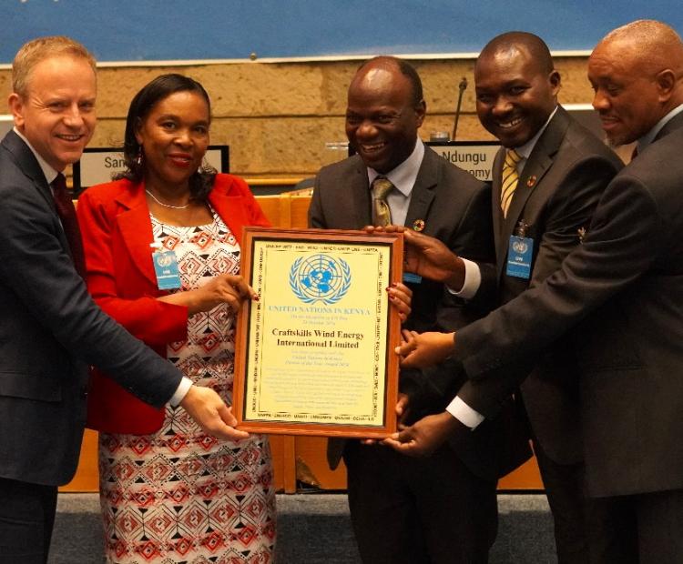 Ministry of Information, Communications and the Digital Economy Cabinet Secretary, Dr. Margaret Nyambura Ndung’u (second left) during the United Nations Day Commemoration held in UN Headquarters in Gigiri, Nairobi. Photo/Austin Otieno.