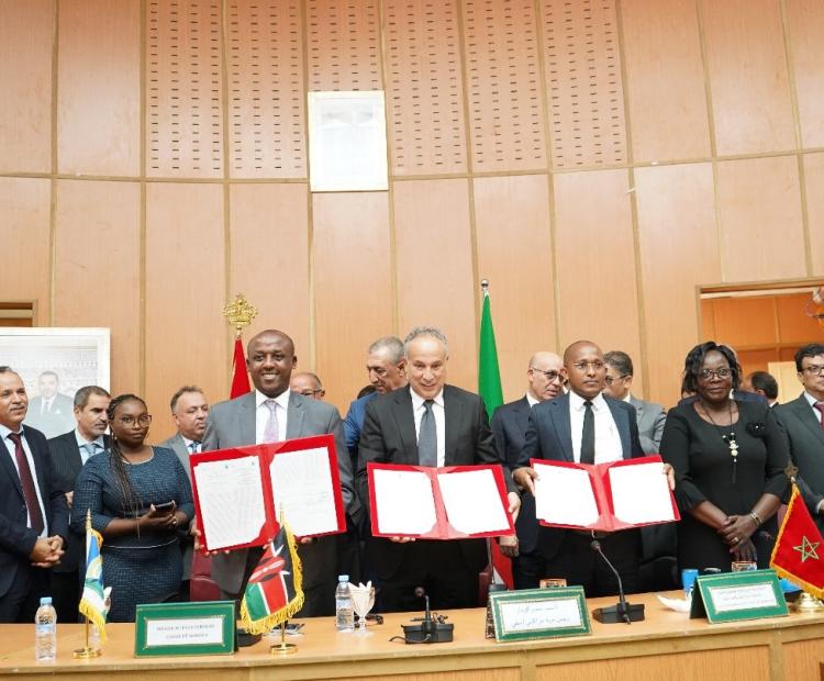 Governor Mutula Kilonzo Jr (3rd left) in Marrakech City Morocco where he signed a partnership on development project.