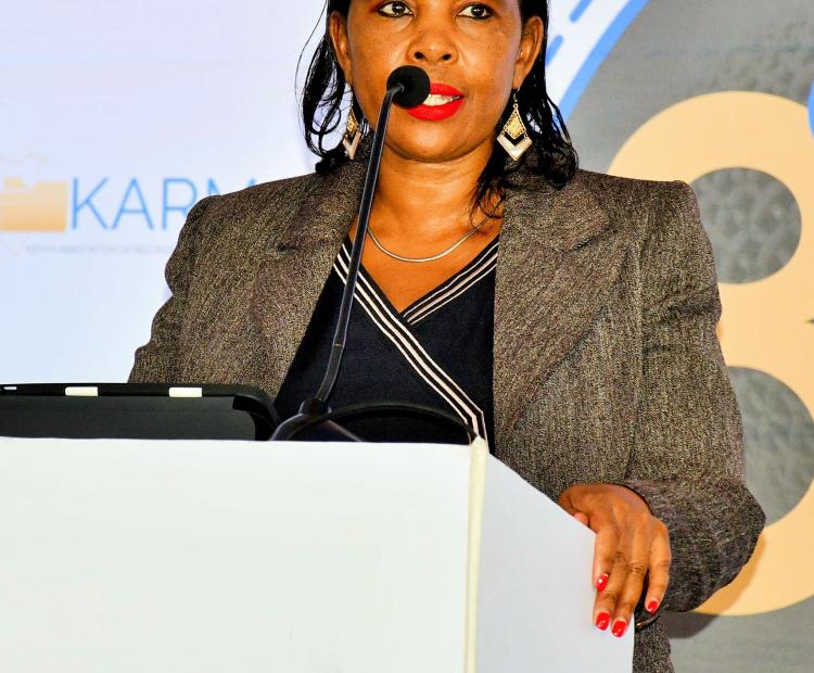 Information Communications Technology (ICT) and Digital Economy Cabinet Secretary (CS) Dr. Margaret Nyambura Ndung`u in Naivasha.