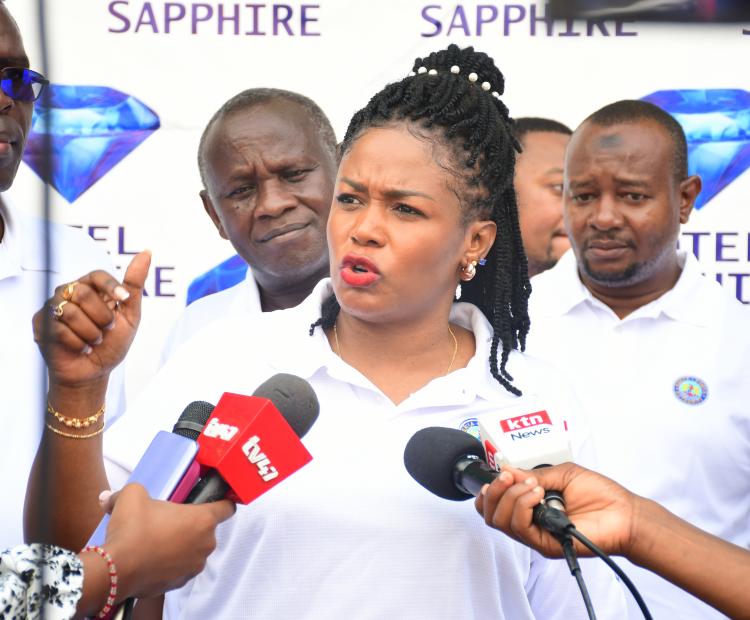  Kenya Ports Authority (KPA) General Manager Procurement and Supply Chain Management Eveline Shigoli briefs the media during the 6th supplies' conference, Mombasa. Photo/ Andrew Hinga
