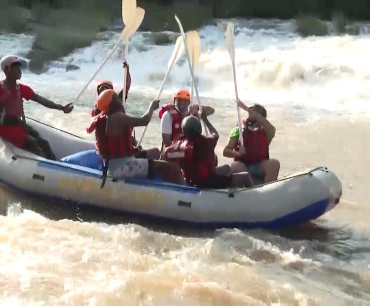 Image; Rafting at rapids Camp Sagana during the launch of the federation,  Photo by Florence Kinyua