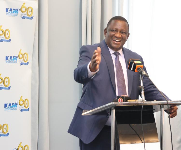 Ministry of Investment, Trade and Industry then  Cabinet Secretary Salim Mvurya speaking during the  De-regulation Reform Agenda event held at a Nairobi  Hotel.