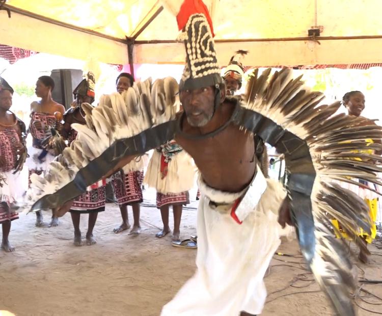 A Mijikenda traditional dancing troupe entertains guests during the signing of a memorandum of understanding between Pwani University and the Malindi District Cultural Association. The two institutions want to collaborate in the research, documentation and archiving of the Mijikenda cultural heritage.