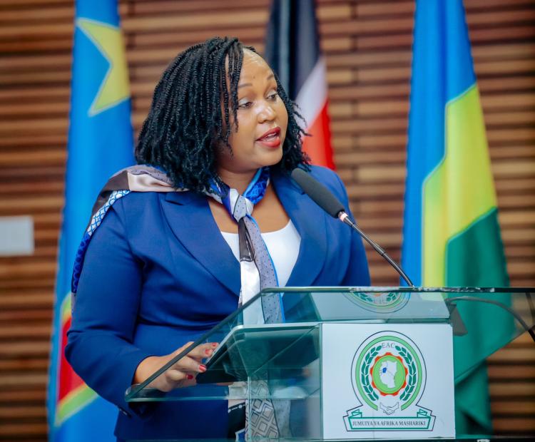 The Secretary-General of the East African Community (EAC) secretariat Veronica Nduva celebrating the International Customs Day with stakeholders. Photo/Courtesy