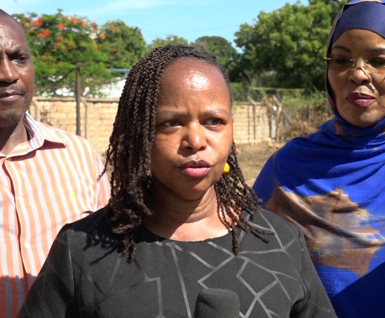 National Land Commission (NLC) Vice Chairperson Gertrude Nguku speaks to journalists at the close of a three-day inquiry into the ownership of land earmarked for Phase One of the Malindi International Airport expansion project.