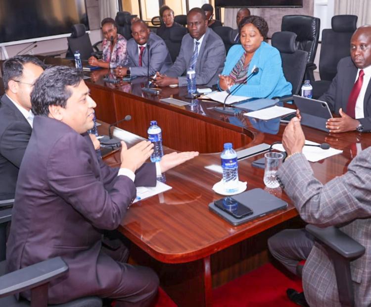CS  Kabogo chairs meeting with Indian delegation at the  ministry headquarters.