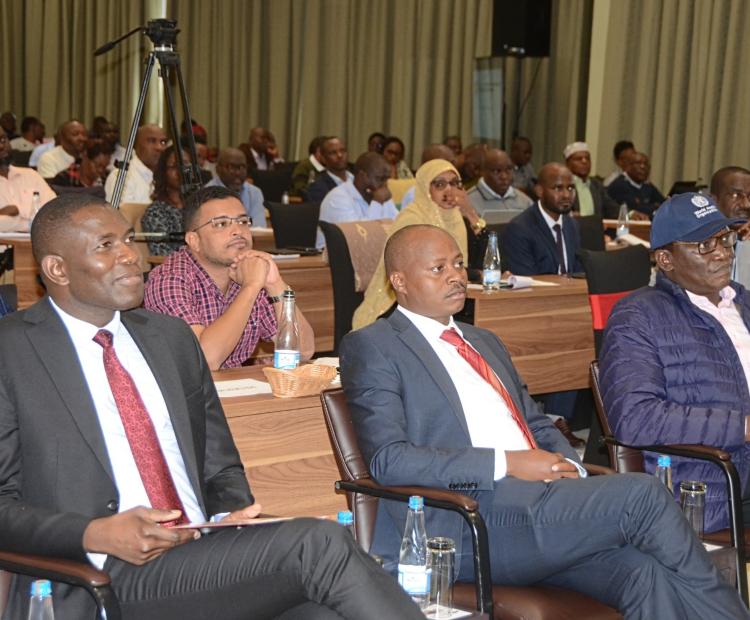Dr. Ouma Oluga, Principal Secretary for Medical Services, addresses participants during the opening of the Joint Annual Program Review Workshop on the Syndemic Strategic Framework in Naivasha.