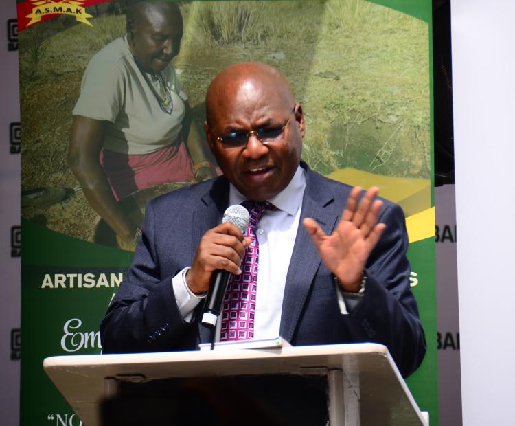 Principal Secretary, State Department for Mining, Harry Kimtai speaking during the Nyanza Gold Summit in Migori. 